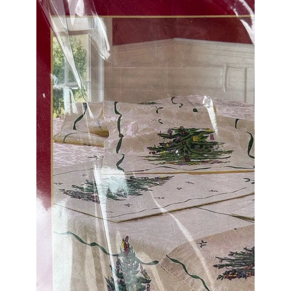 Spode Christmas Tree Fabric Tablecloth Oblong Rectangle 60 x 144 Seats 12-14 NEW
